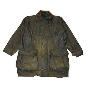 VTG Barbour A400 Northumbria Wax Country Coat Jacket Men's C 42 Kurt Cobain